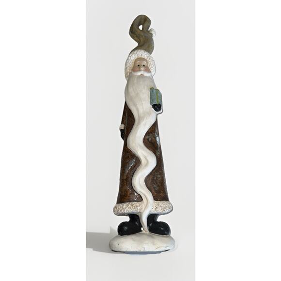 Red Vintage Santa Belsnickle German Style figurine, 18” Tall Silver Tone - Picture 1 of 7